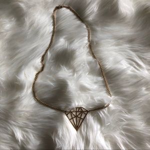 Gold Diamond Outline Necklace